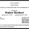 Herbert Walter 1911-1992 Todesanzeige